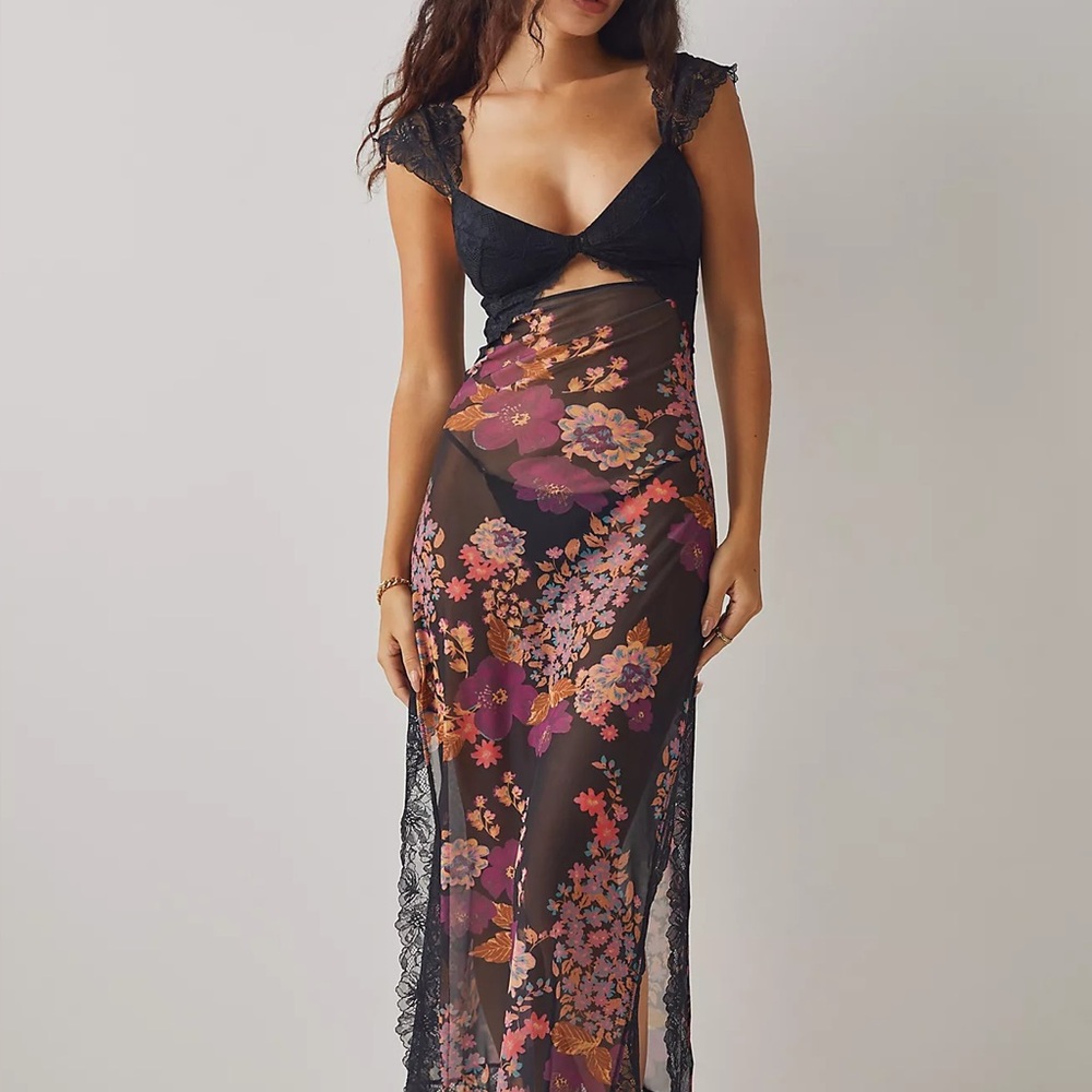 Free People Suddenly Fine Floral Lace Maxi Dress